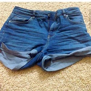High waisted jean shorts